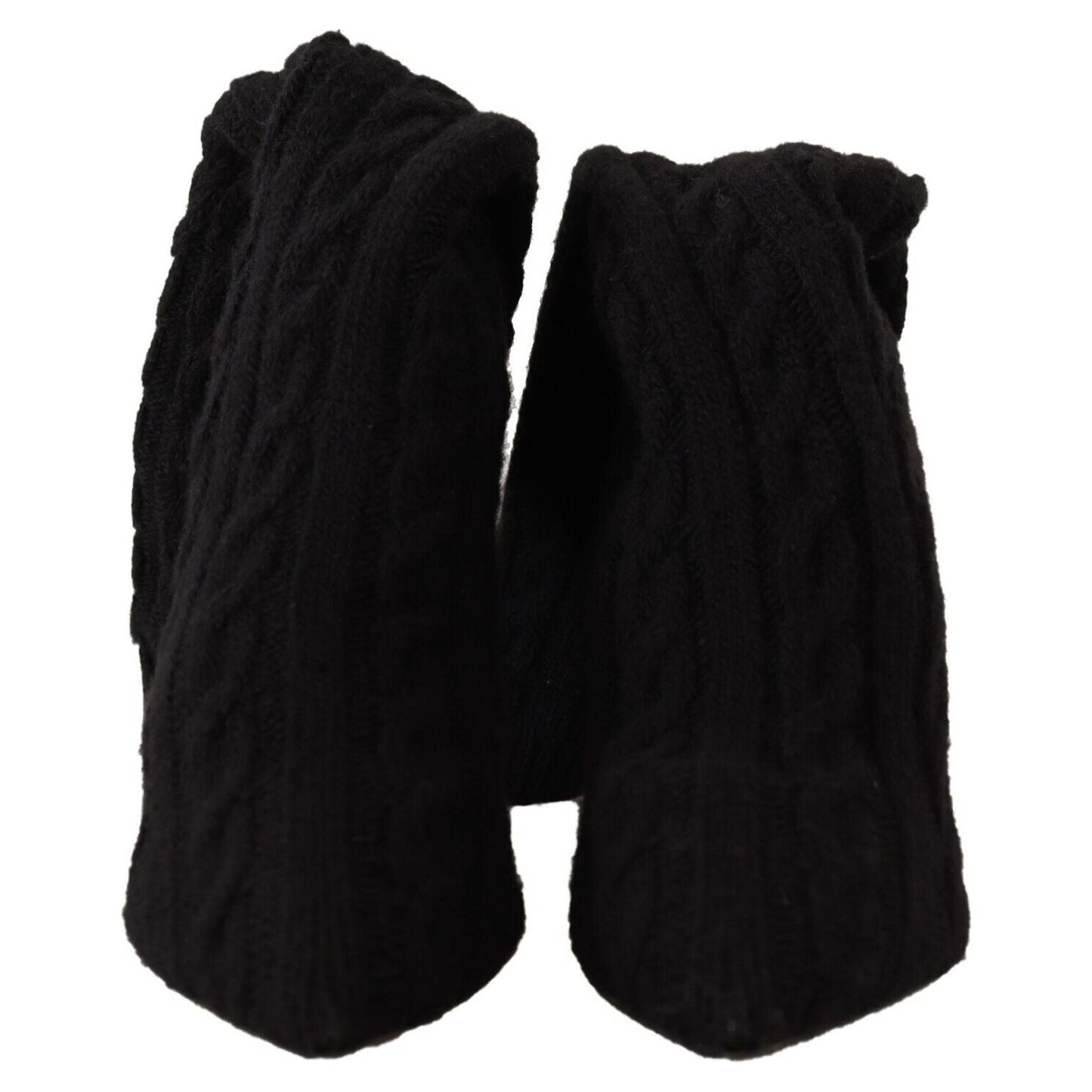 Dolce & Gabbana Black Stretch Socks Knee High Booties Shoes Dolce & Gabbana