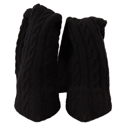 Dolce & Gabbana Black Stretch Socks Knee High Booties Shoes Dolce & Gabbana