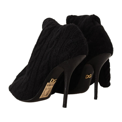 Dolce & Gabbana Black Stretch Socks Knee High Booties Shoes Dolce & Gabbana