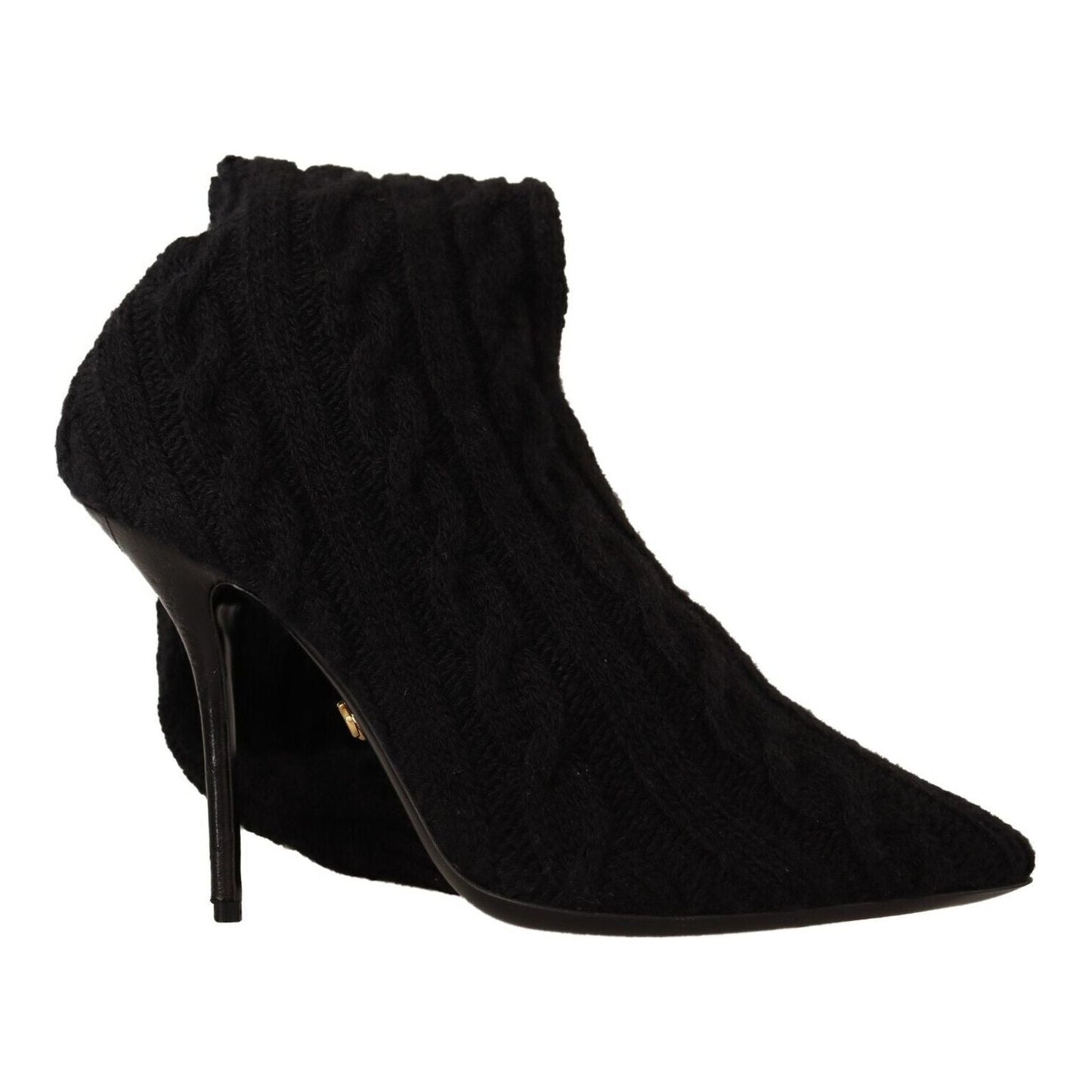 Dolce & Gabbana Black Stretch Socks Knee High Booties Shoes Dolce & Gabbana