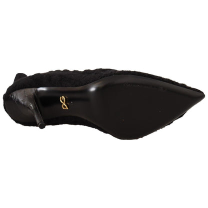 Dolce & Gabbana Black Stretch Socks Knee High Booties Shoes Dolce & Gabbana