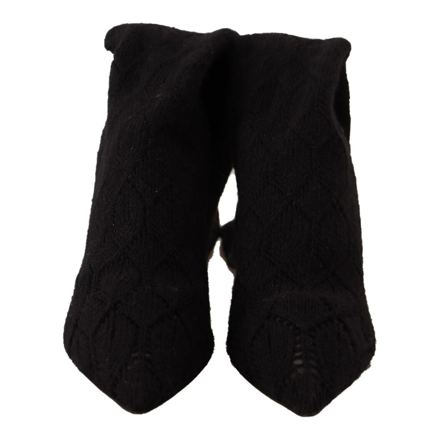 Dolce & Gabbana Black Stretch Socks Knee High Booties Shoes Dolce & Gabbana