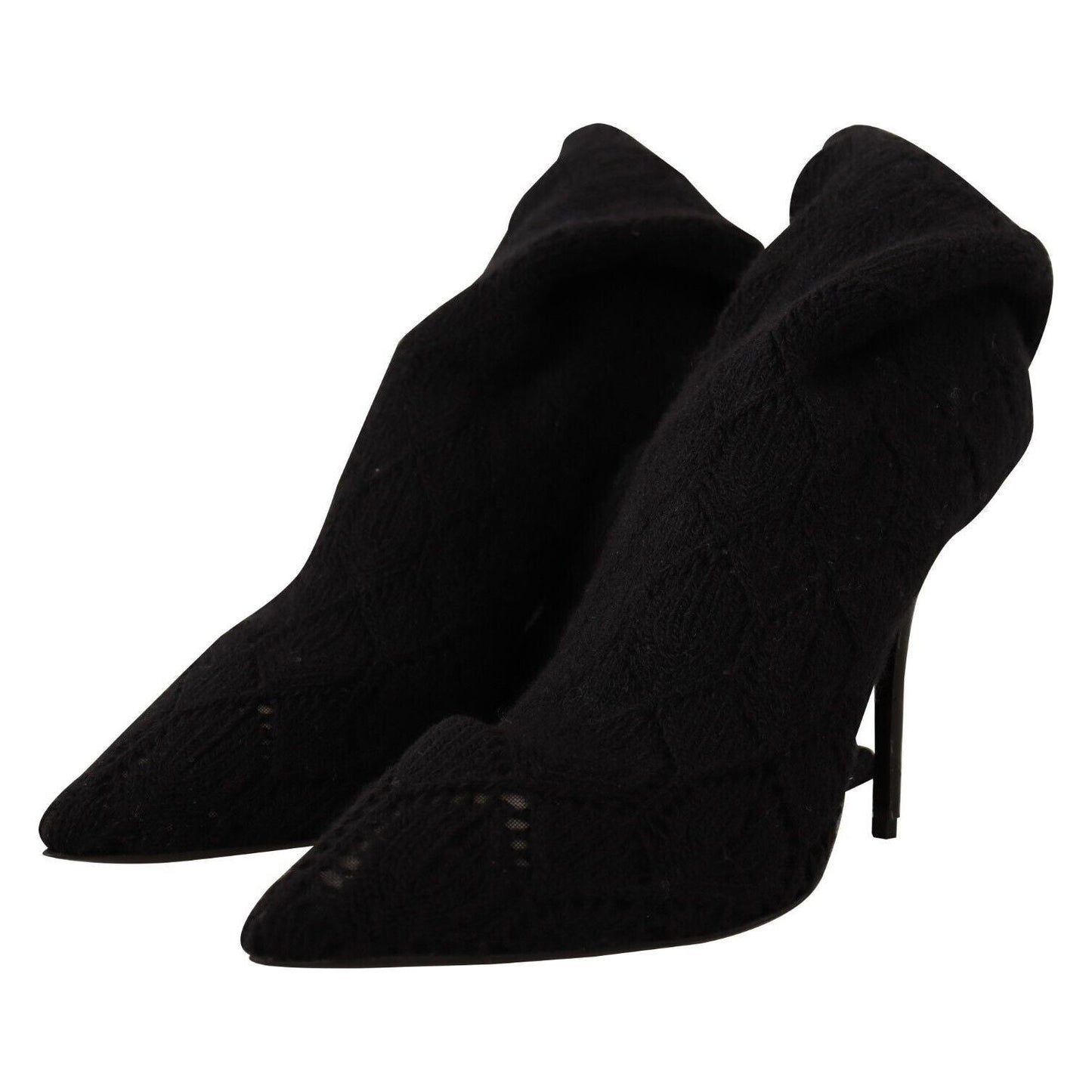 Dolce & Gabbana Black Stretch Socks Knee High Booties Shoes Dolce & Gabbana