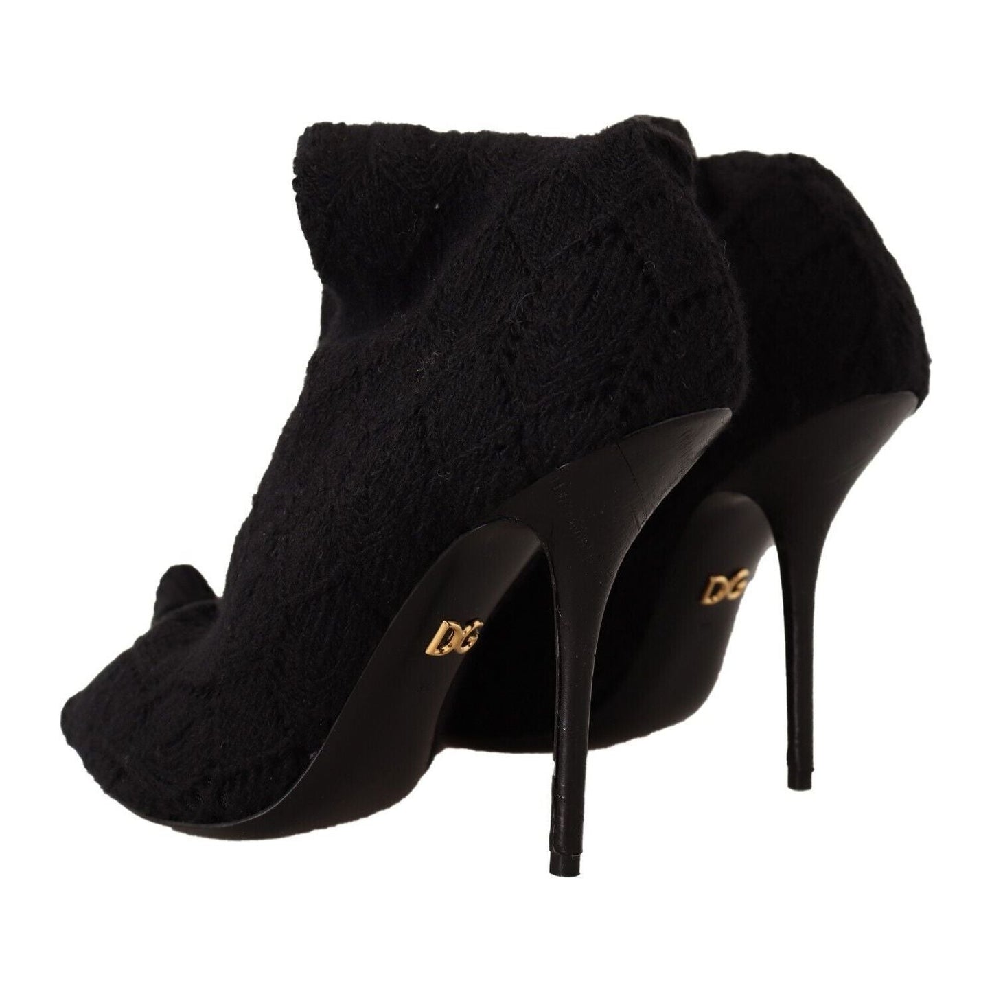 Dolce & Gabbana Black Stretch Socks Knee High Booties Shoes Dolce & Gabbana