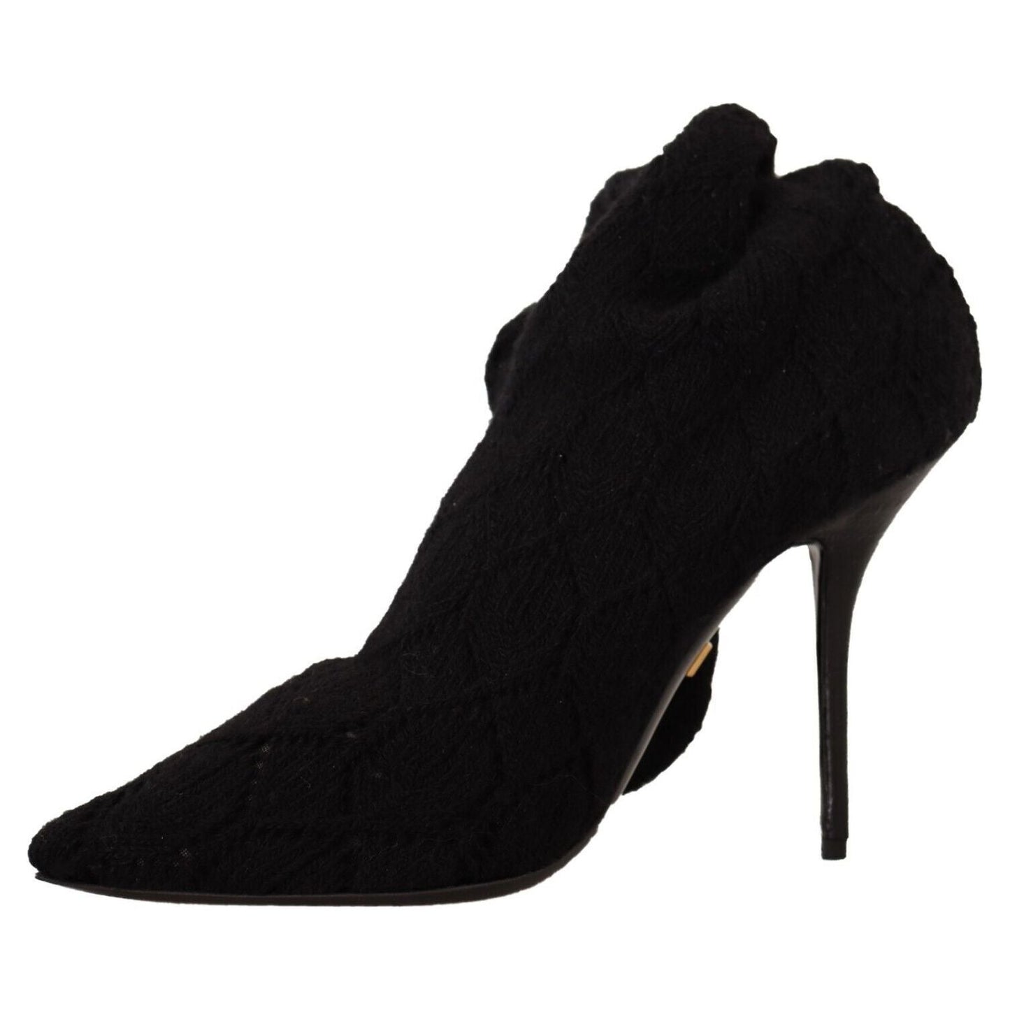 Dolce & Gabbana Black Stretch Socks Knee High Booties Shoes Dolce & Gabbana