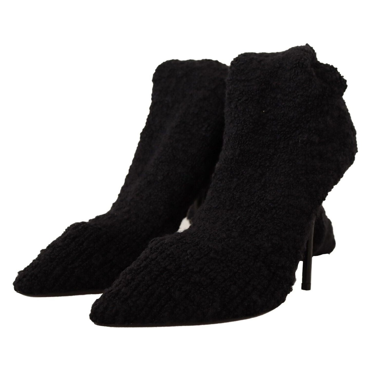 Dolce & Gabbana Black Stretch Socks Knee High Booties Shoes Dolce & Gabbana