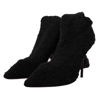 Dolce & Gabbana Black Stretch Socks Knee High Booties Shoes Dolce & Gabbana