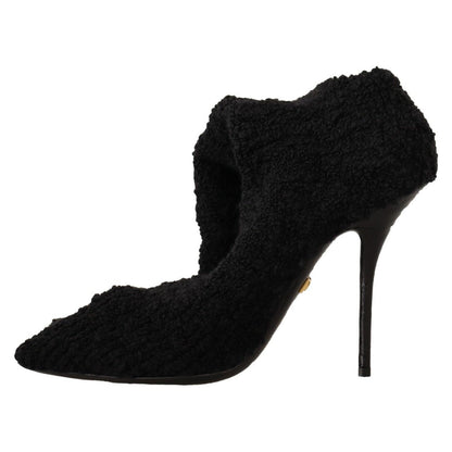 Dolce & Gabbana Black Stretch Socks Knee High Booties Shoes Dolce & Gabbana