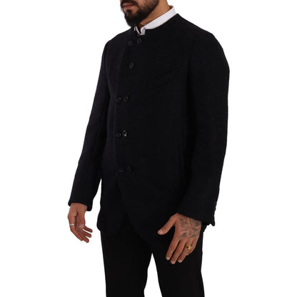Dolce & Gabbana Gray Alpaca Button Down Men Coat Jacket Dolce & Gabbana