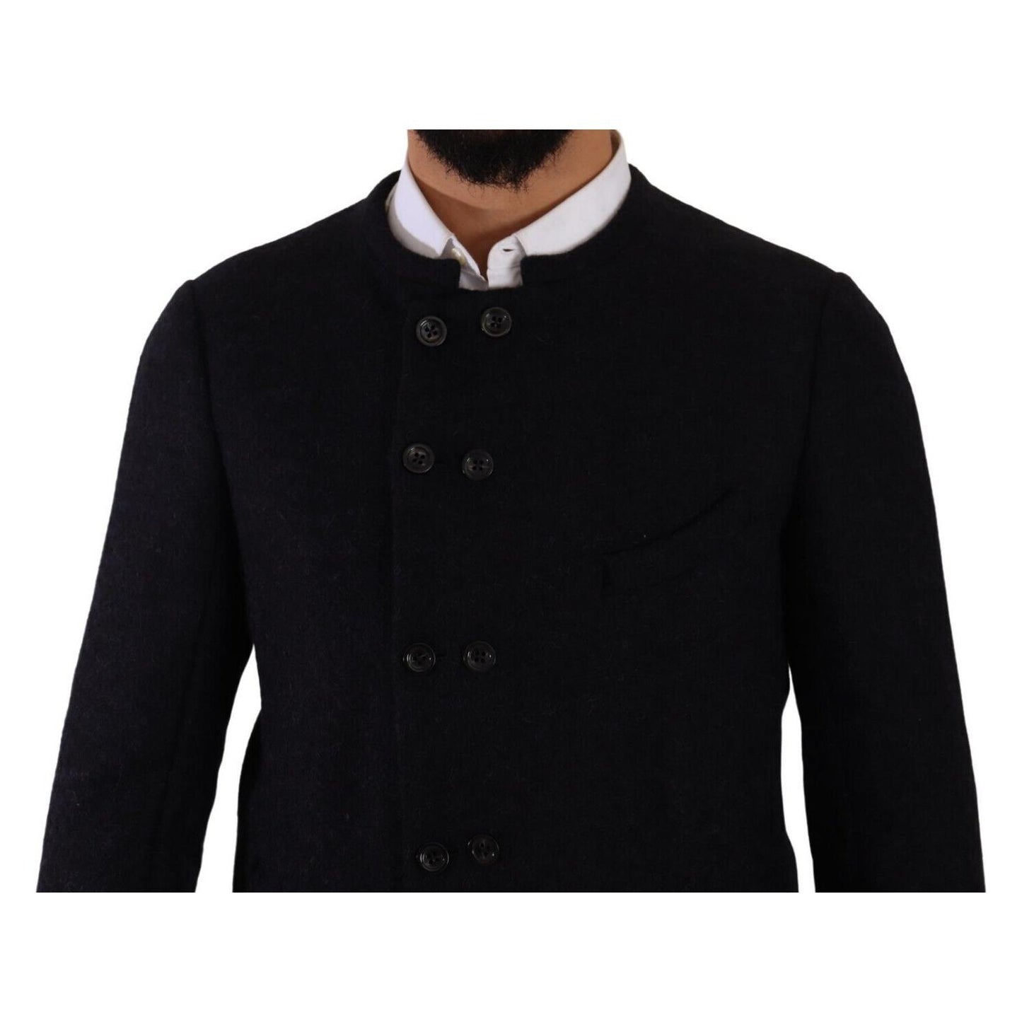 Dolce & Gabbana Gray Alpaca Button Down Men Coat Jacket Dolce & Gabbana