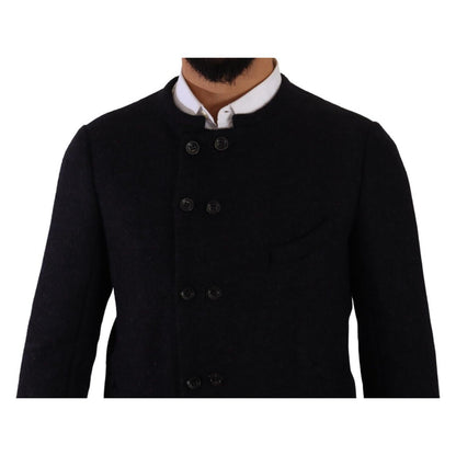 Dolce & Gabbana Gray Alpaca Button Down Men Coat Jacket Dolce & Gabbana
