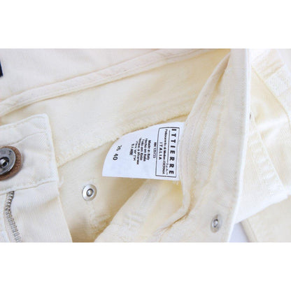 Costume National White Cotton Stretch Flare Jeans