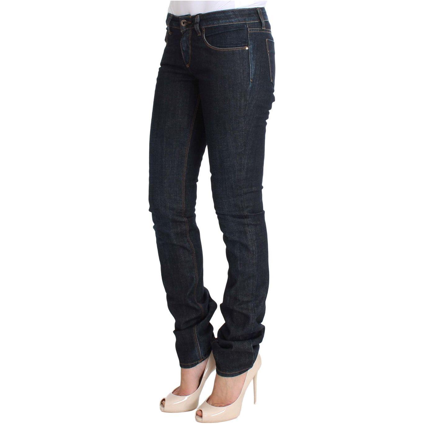 Costume National Blue Cotton Stretch Slim Fit Jeans