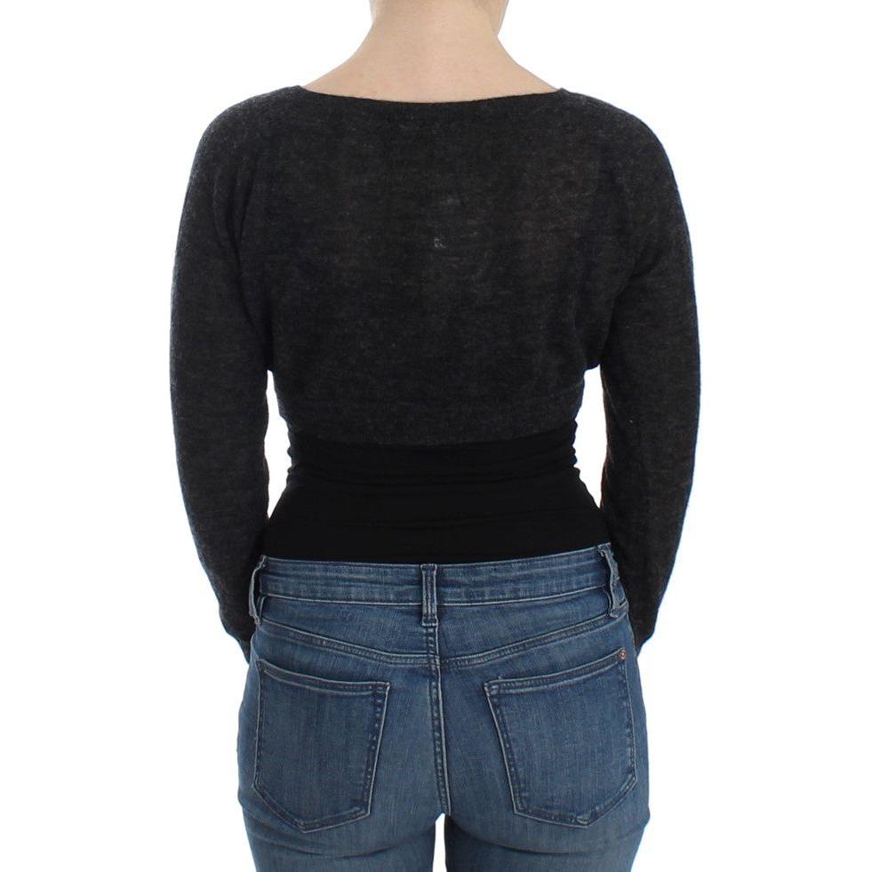 Ermanno Scervino Gray Knit Wool Cardigan Sweater