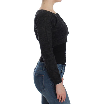 Ermanno Scervino Gray Knit Wool Cardigan Sweater