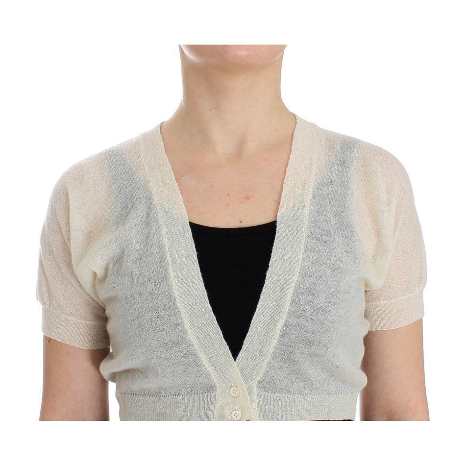 Ermanno Scervino White Wool Cardigan Sweater