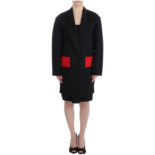 KAALE SUKTAE Black Coat Trench Long Draped Jacket Blazer KAALE SUKTAE