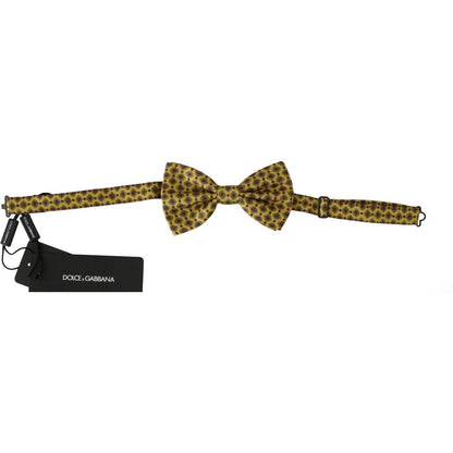 Dolce & Gabbana Yellow Pattern Silk Adjustable Neck Tie Dolce & Gabbana