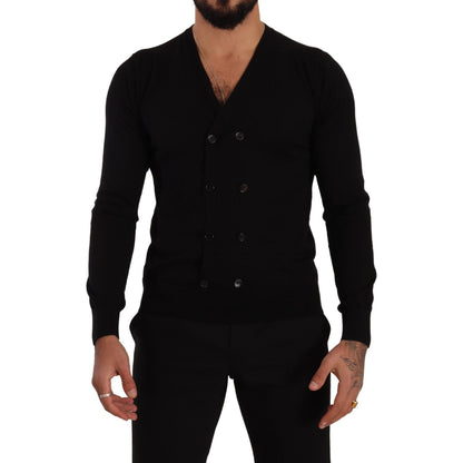 Dolce & Gabbana Black Cashmere Button Down Cardigan Sweater