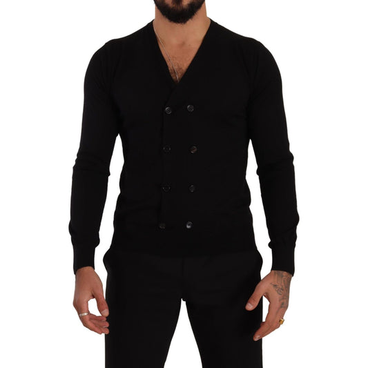 Dolce & Gabbana Black Cashmere Button Down Cardigan Sweater Dolce & Gabbana