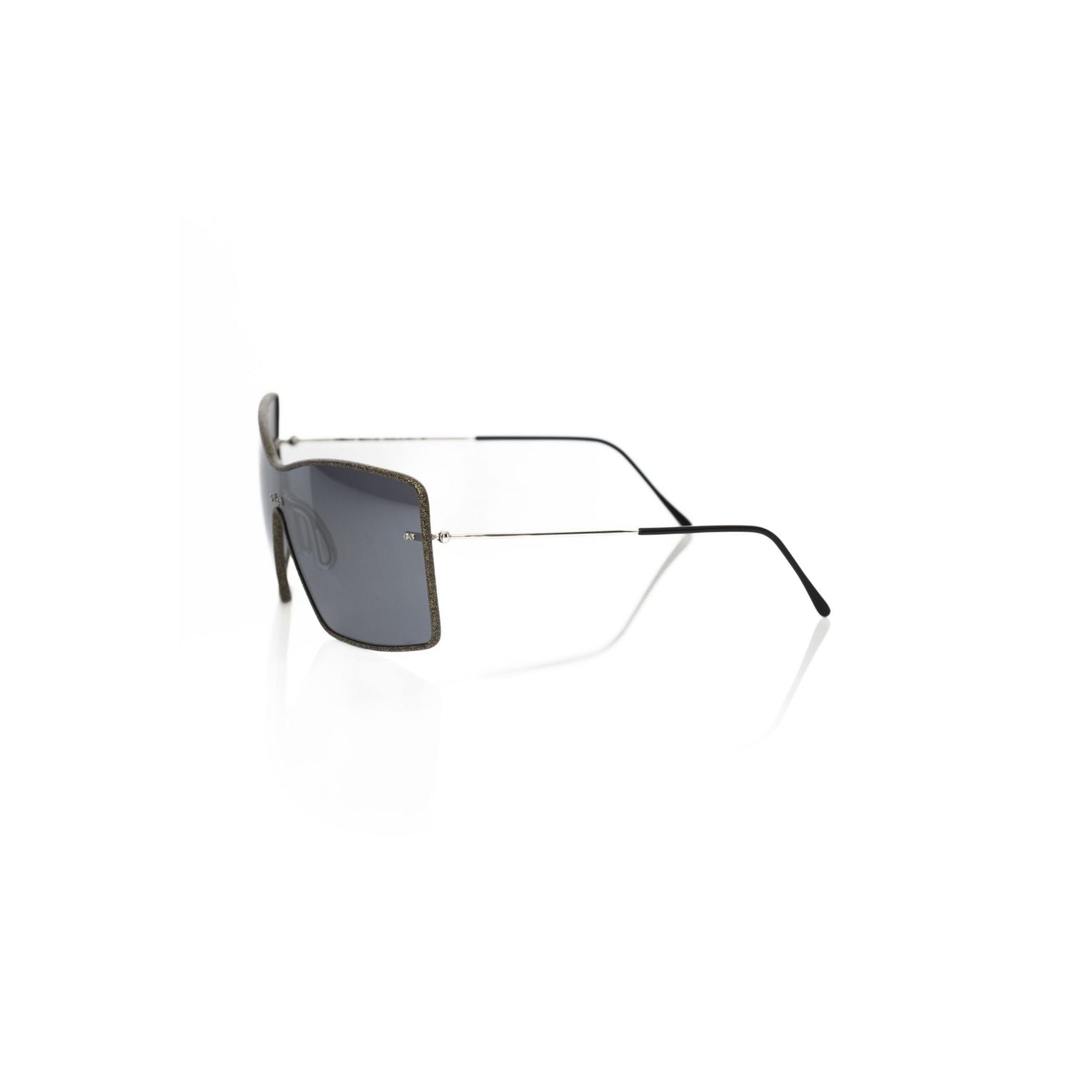 Frankie Morello Black Metallic Fiber Women Sunglasses