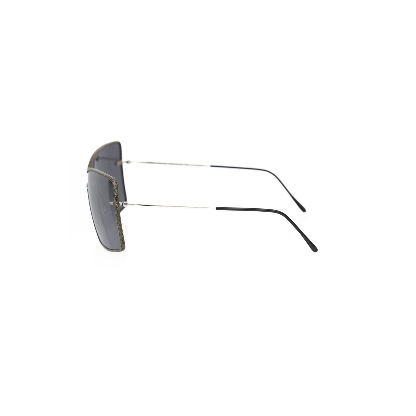 Frankie Morello Black Metallic Fiber Women Sunglasses