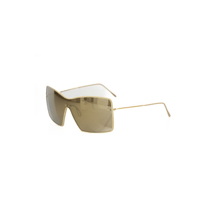Frankie Morello Gold Metallic Fiber Women Sunglasses