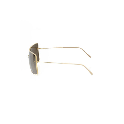 Frankie Morello Gold Metallic Fiber Women Sunglasses