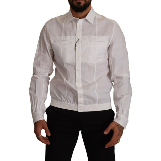 Dolce & Gabbana White Cotton Button Down Men Collared Shirt Dolce & Gabbana