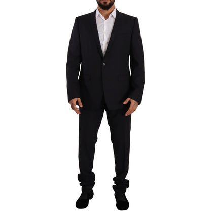 Dolce & Gabbana Blue GOLD Wool Single Breasted 2 Piece Suit Dolce & Gabbana