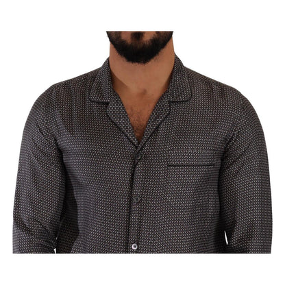 Dolce & Gabbana Gray Fantasy Pattern Pajama Top Mens Shirt Dolce & Gabbana