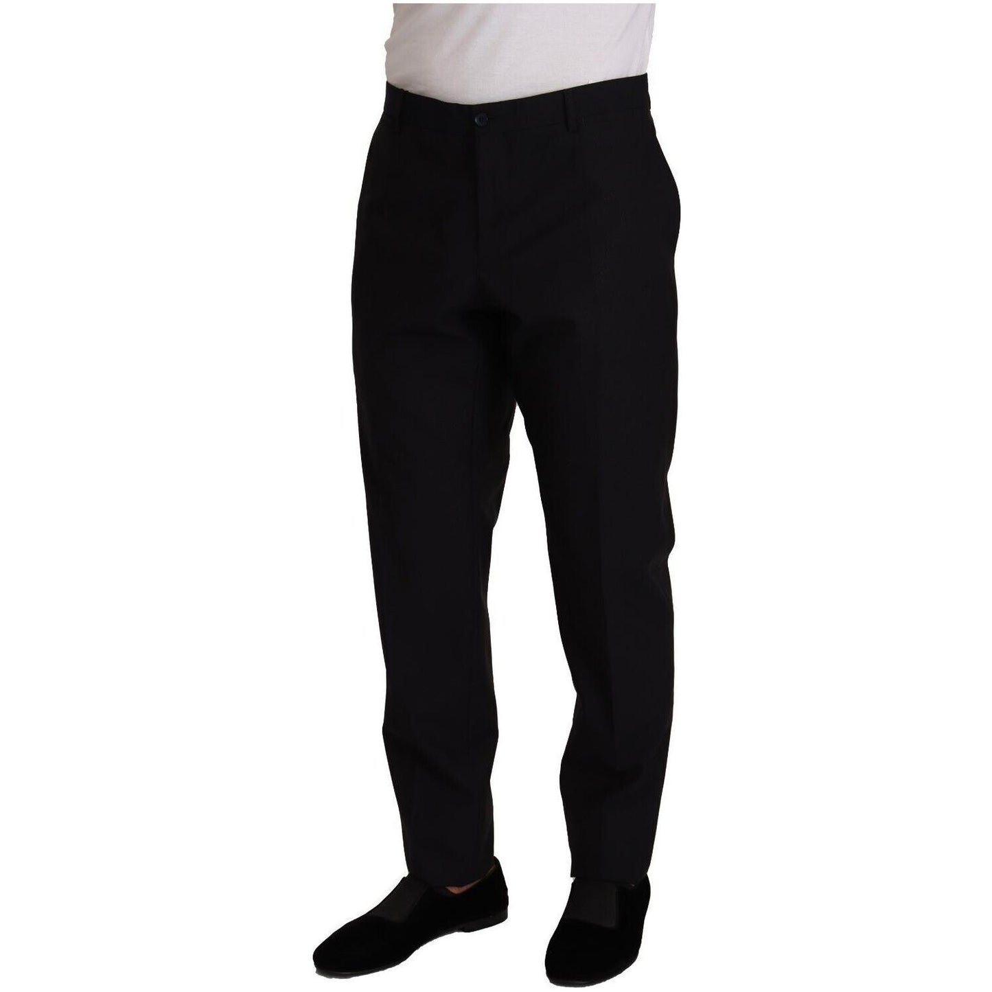 Dolce & Gabbana Blue Wool Silk Formal Trouser Dress Pants Dolce & Gabbana