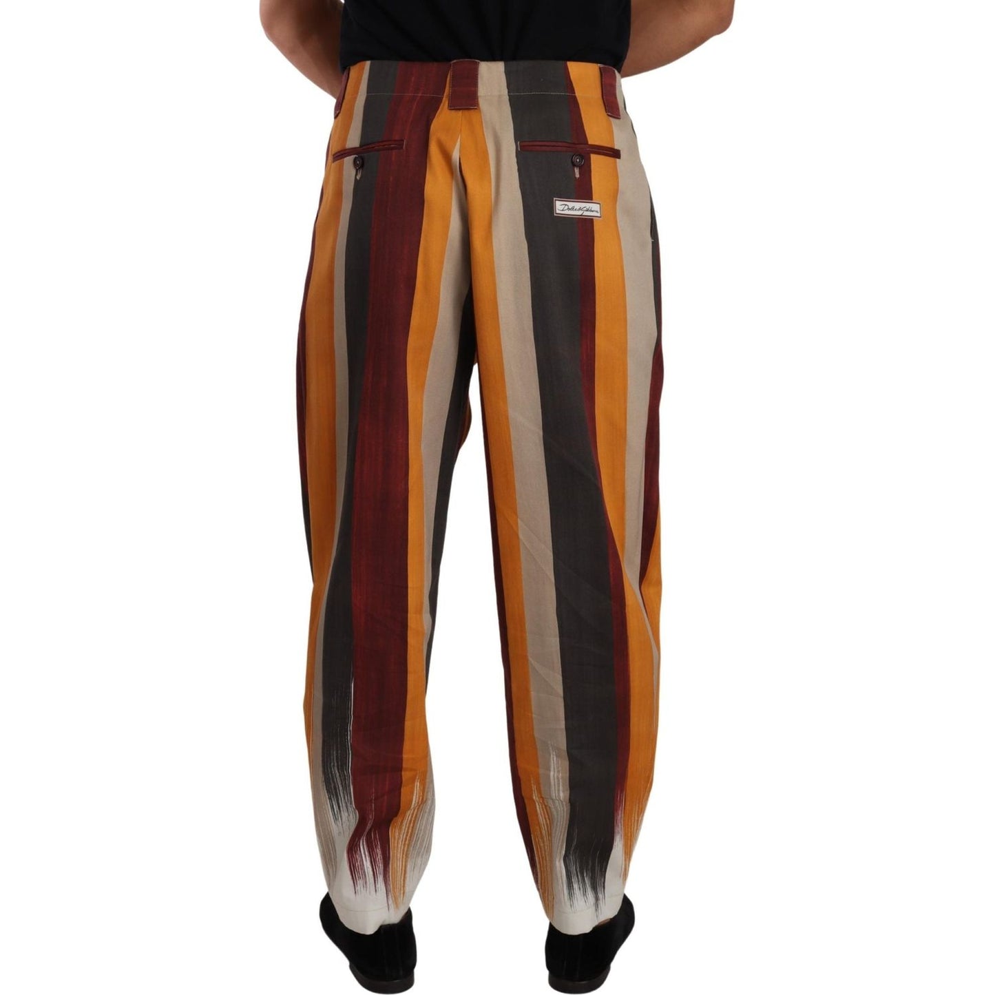 Dolce & Gabbana Multicolor Striped Cotton Tapered Trouser Pants Dolce & Gabbana