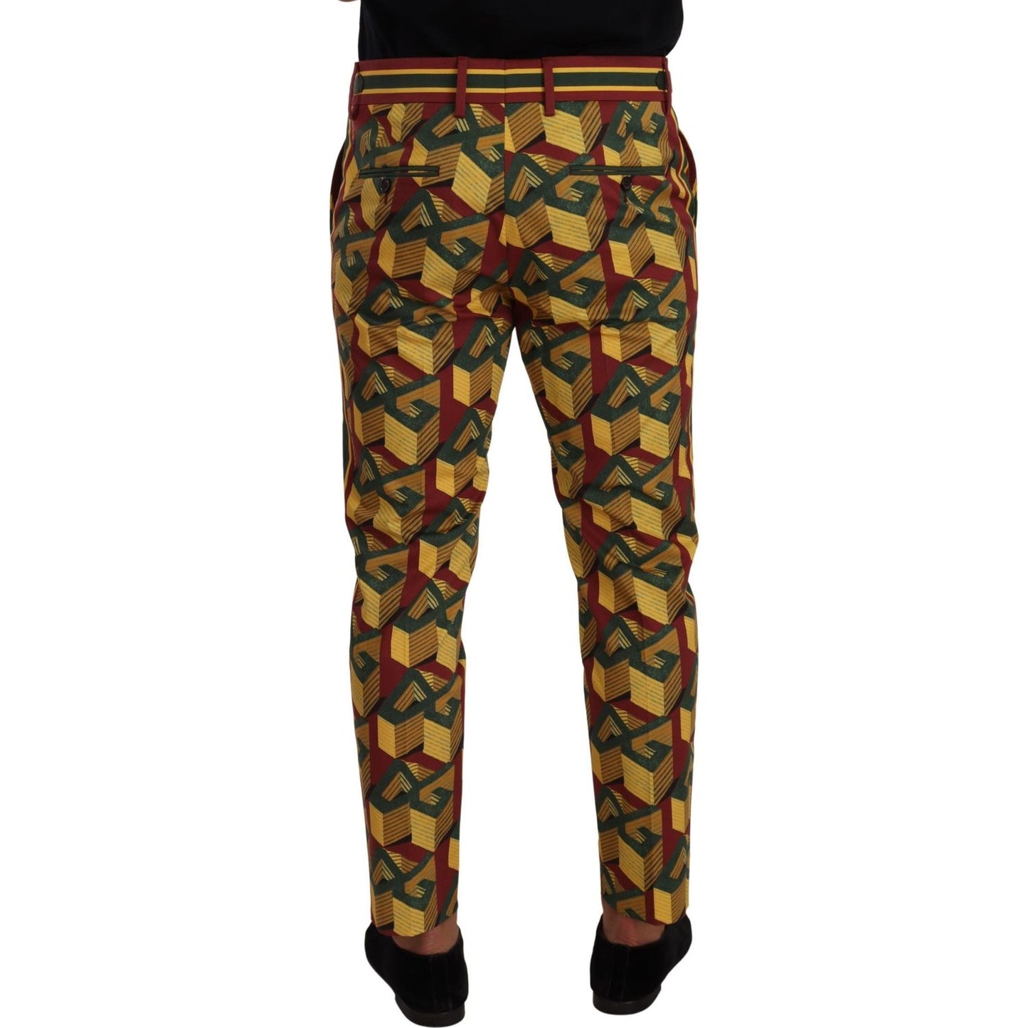 Dolce & Gabbana Multicolor Logo Mania Cotton Tapered Trouser Pants Dolce & Gabbana