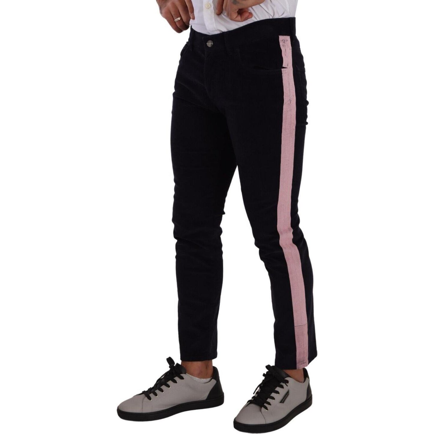 Dolce & Gabbana Blue Corduroy Cotton Stretch Skinny Jeans Dolce & Gabbana