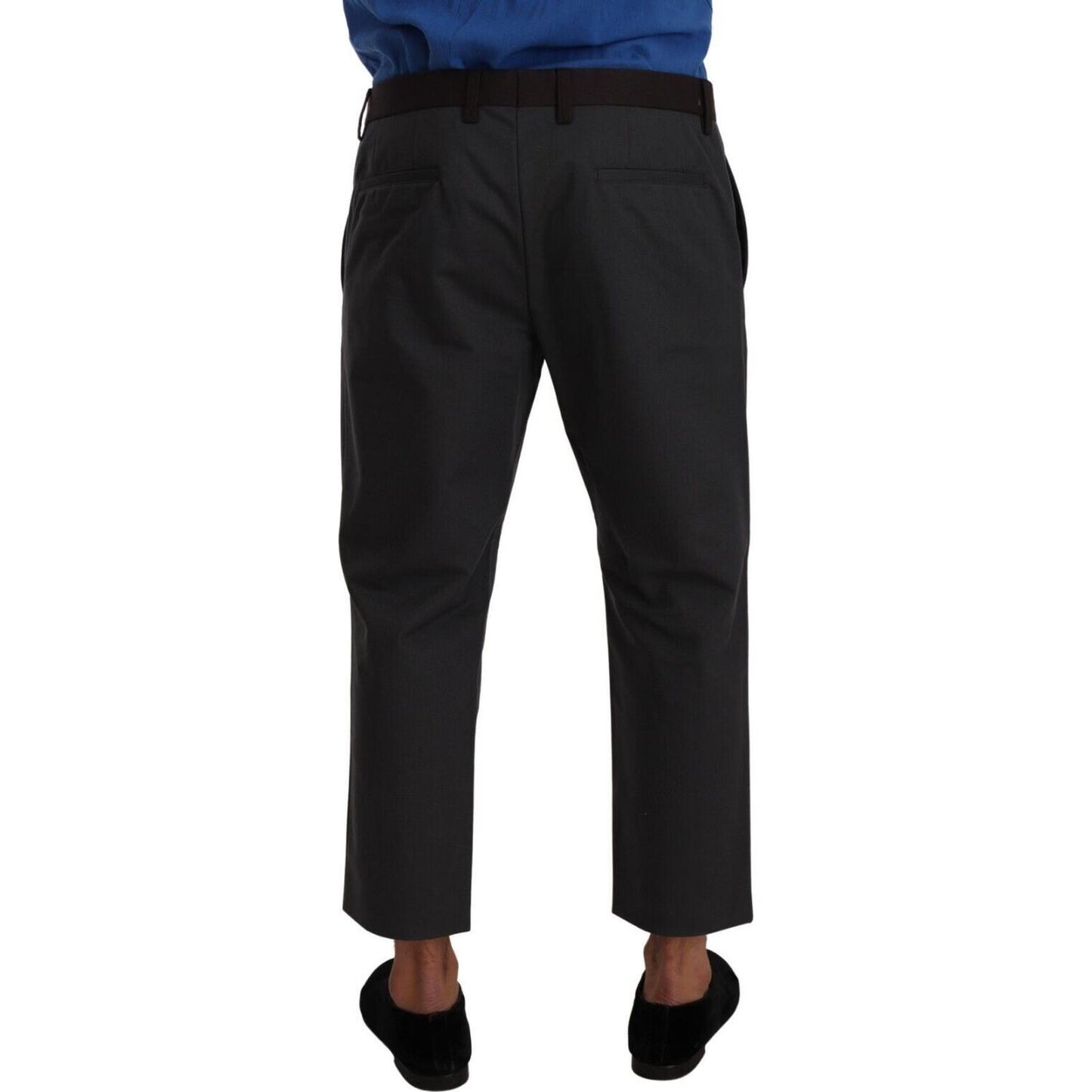 Dolce & Gabbana Gray Bordeaux Striped Cropped Trouser Pants Dolce & Gabbana