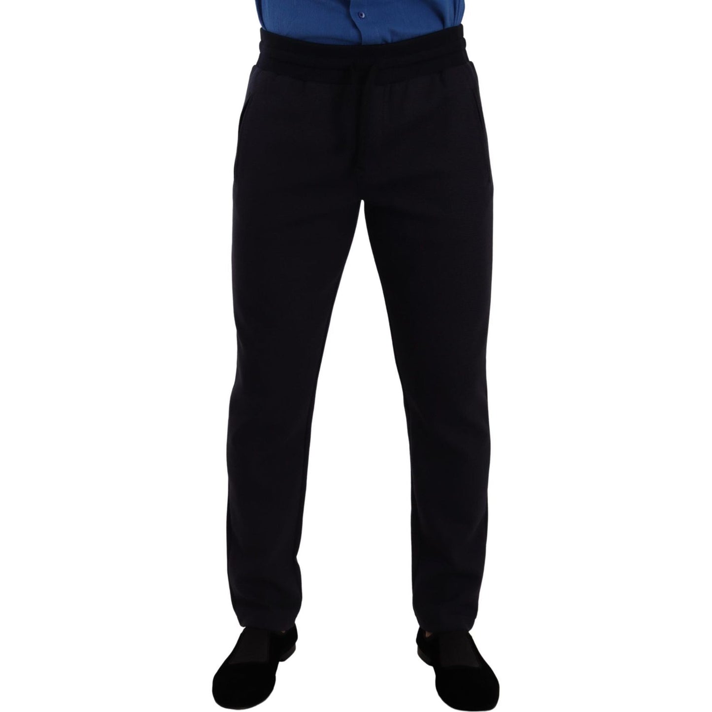 Dolce & Gabbana Blue Cotton Stretch Jogging Trouser Pants Dolce & Gabbana