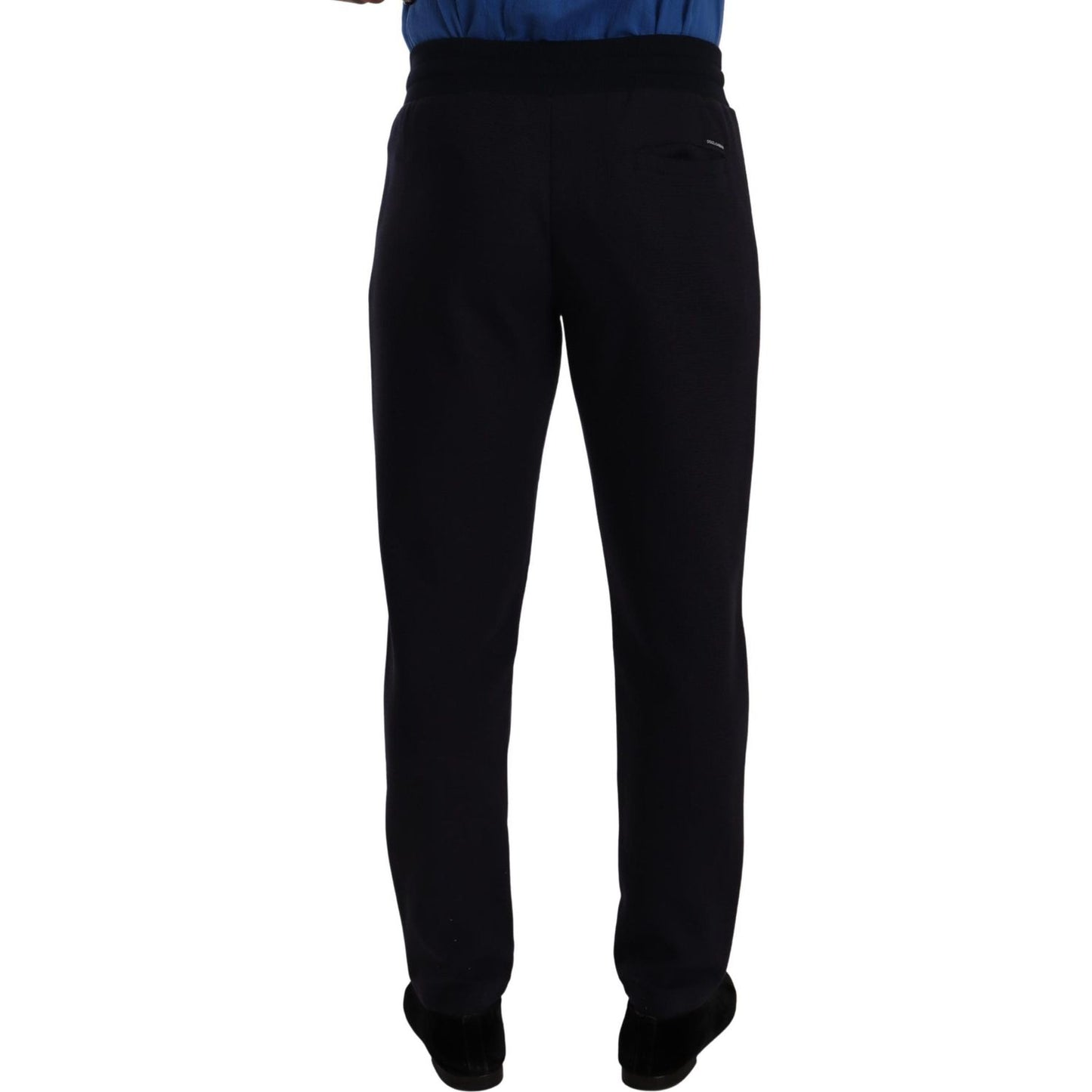 Dolce & Gabbana Blue Cotton Stretch Jogging Trouser Pants Dolce & Gabbana