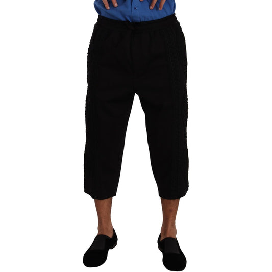 Dolce & Gabbana Black Cotton Torero Cropped Short Trouser Pants Dolce & Gabbana
