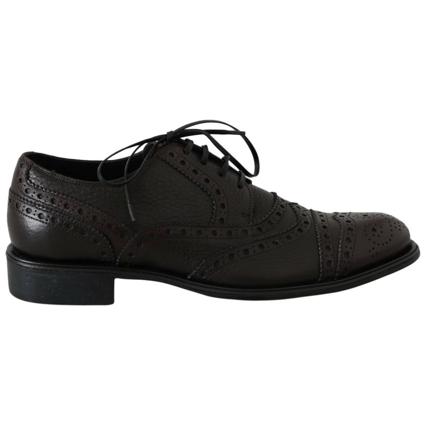 Dolce & Gabbana Brown Leather Wingtip Derby Formal Shoes Dolce & Gabbana