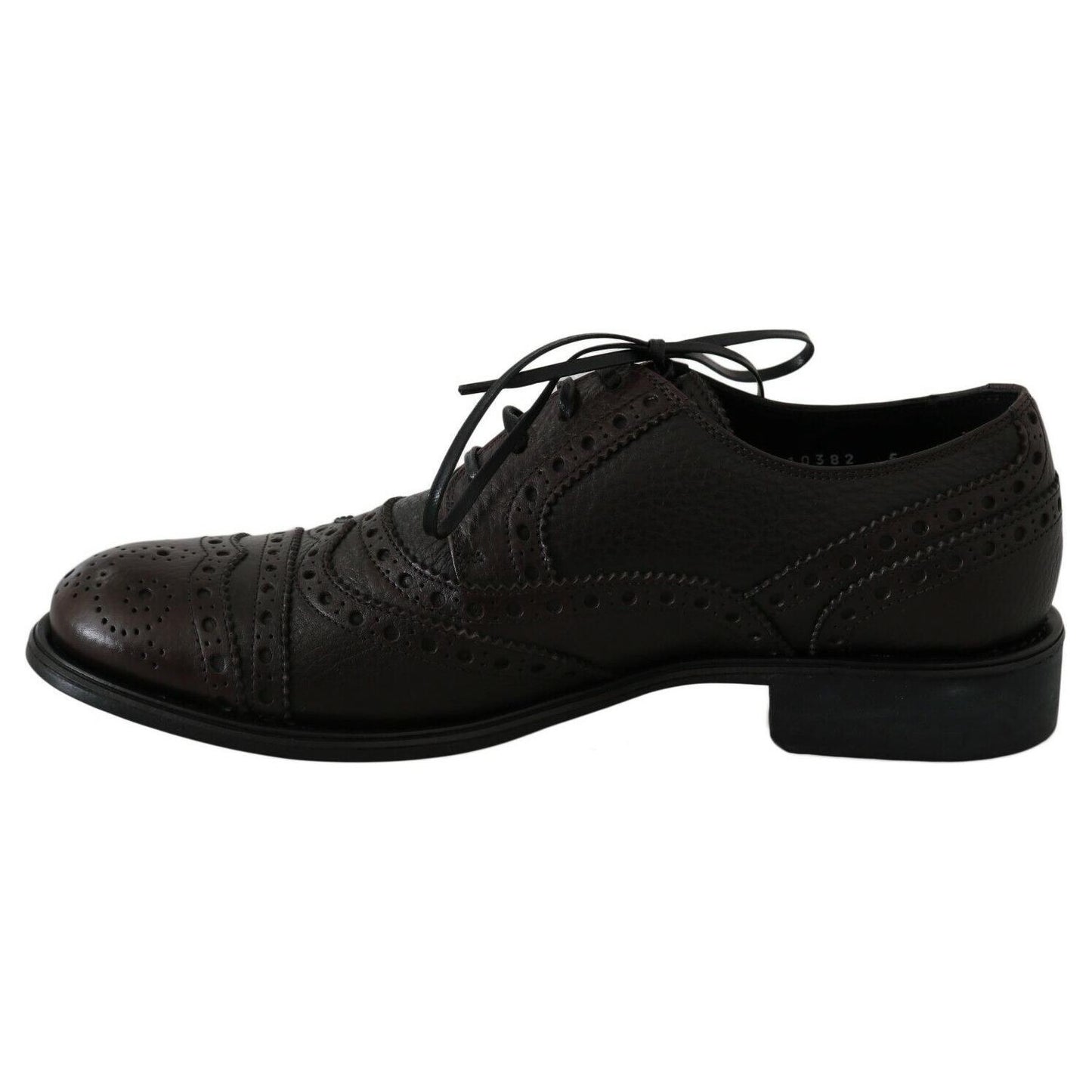 Dolce & Gabbana Brown Leather Wingtip Derby Formal Shoes Dolce & Gabbana