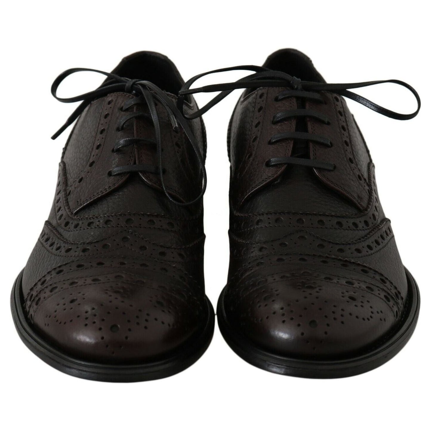 Dolce & Gabbana Brown Leather Wingtip Derby Formal Shoes Dolce & Gabbana