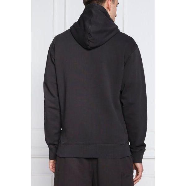 Hugo Boss Dark Blue Cotton Logo Details Hooded Sweatshirt