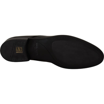 Dolce & Gabbana Black Leather Lace Up Formal Derby Shoes Dolce & Gabbana