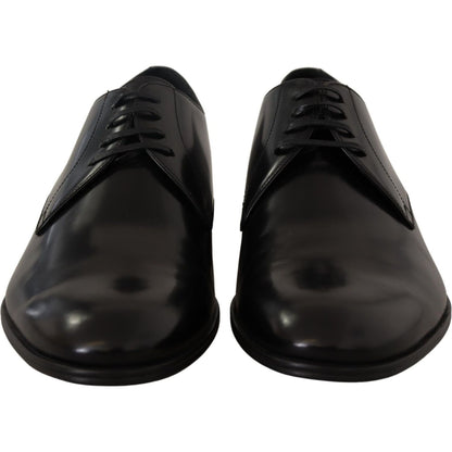 Dolce & Gabbana Black Leather Lace Up Formal Derby Shoes Dolce & Gabbana