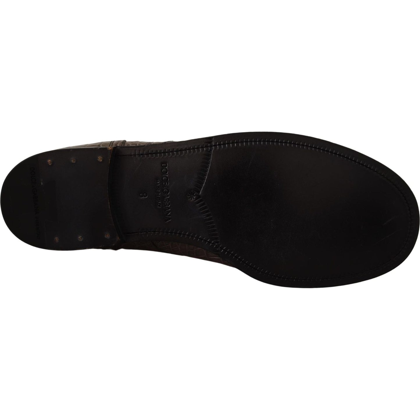 Dolce & Gabbana Gray Crocodile Leather Derby Boots Dolce & Gabbana