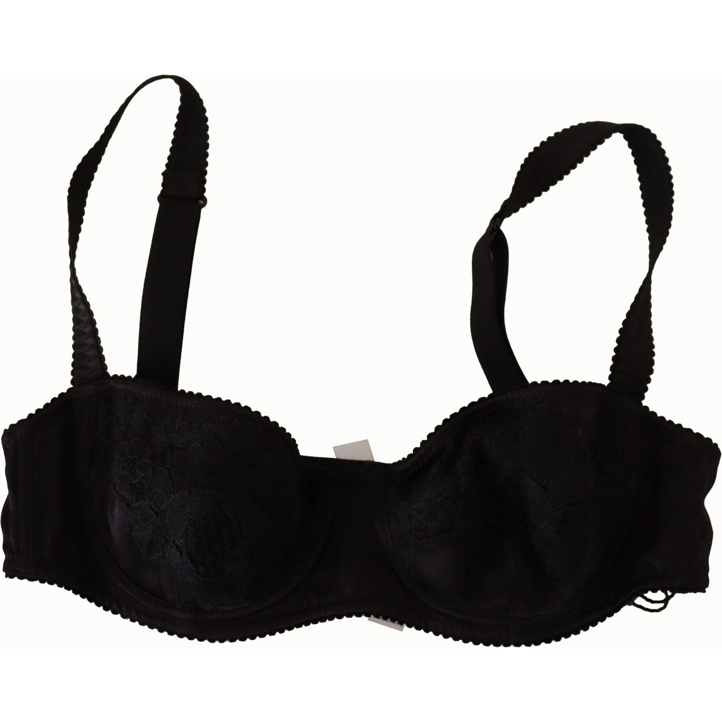 Dolce & Gabbana Black Polka Dot Satin Lace Balconette Bra Dolce & Gabbana