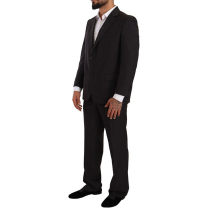 Domenico Tagliente Gray Polyester Single Breasted Formal Suit Domenico Tagliente