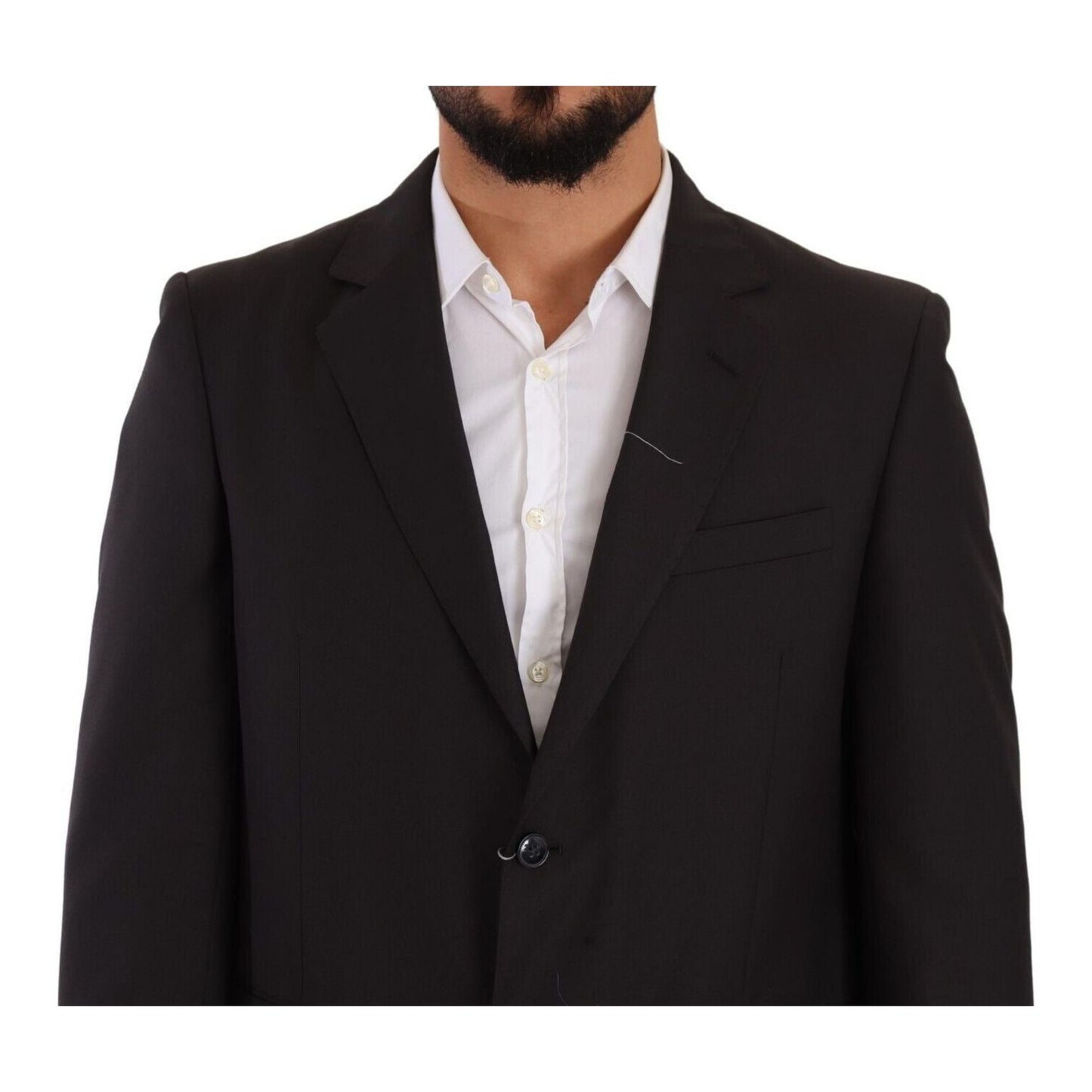 Domenico Tagliente Gray Polyester Single Breasted Formal Suit Domenico Tagliente