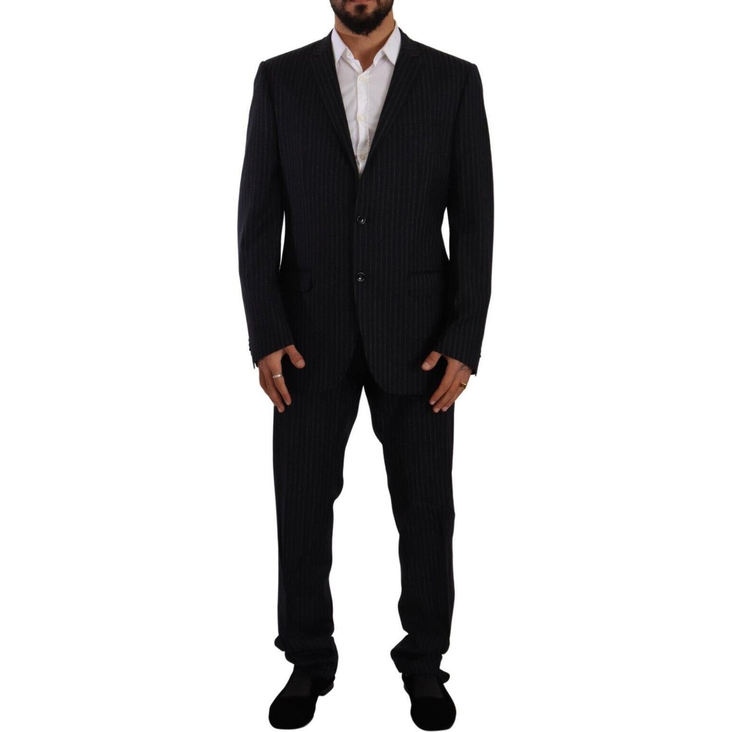 Domenico Tagliente Gray Polyester Single Breasted Formal Suit Domenico Tagliente